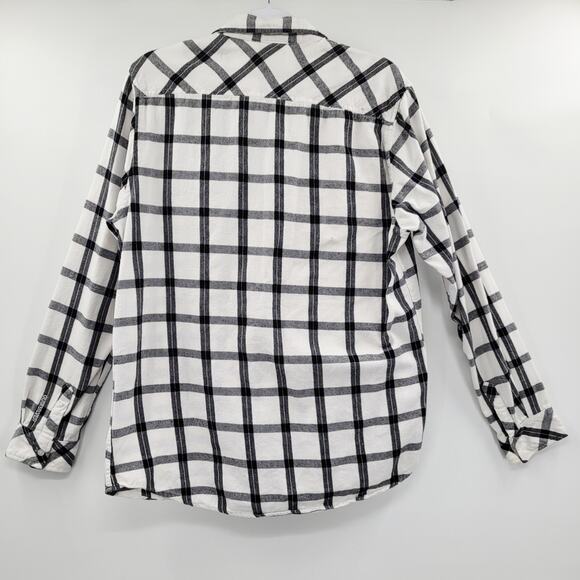 Quicksilver Black and White Plaid Collared Casual Button Up Shirt Men’s Size L - Picture 2 of 6